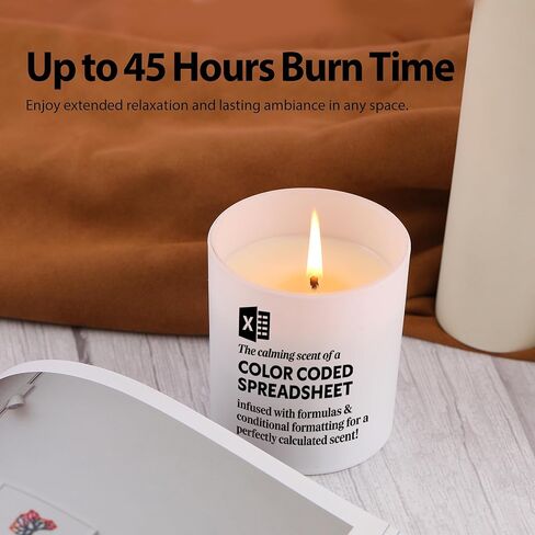 The Calming Scent of A Color-Coded Spreadsheet Candle Accountant Gifts Accounting Data Analyst CPA Scented Candles Home Office Jar Candles Lavender Scent Soy Wax Candle 9.5 oz in Saudi Arabia