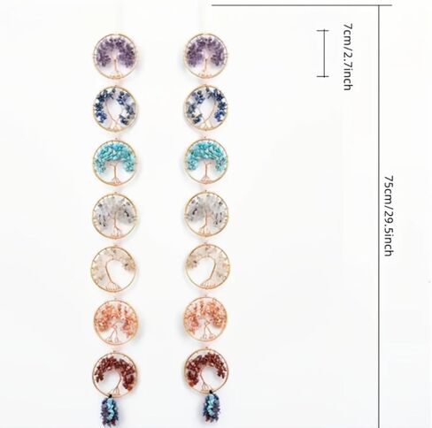 7 Chakra Stones Healing Crystals Life Tree Wall Hanging Ornament Decoration for Good Luck Reiki Yoga Meditation Protection Mothers Day Mom Gifts in Saudi Arabia