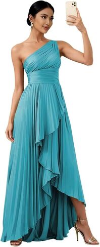 Tukatoo One Shoulder Satin Bridesmaid Dress Elegant for Women 2026 Pleated A Line Formal Evening Party Gowns in Saudi Arabia
