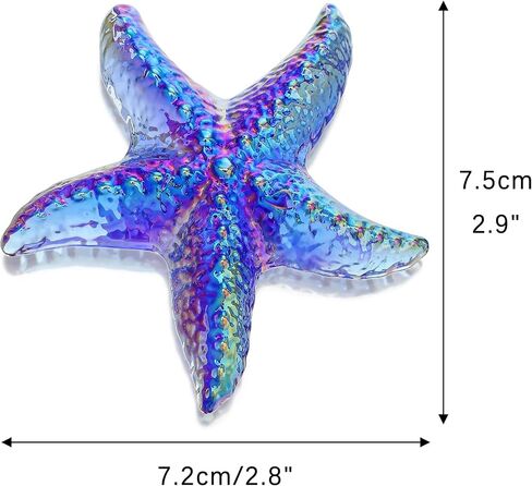Hand Blown Glass Starfish Figurines, Blue Sea Animal Ornament for Home Decoration, Tiny Collectible Glass Sea Animals as Seasonal Gifts in Saudi Arabia