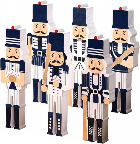 Thyle 6 Pieces Christmas Nutcracker Table Sign Decor Chef Christmas Centerpieces Decorative Wooden Signs Nutcrackers Winter Holiday Party Tabletop Decorations Ornament for Xmas Tiered Tray in Saudi Arabia