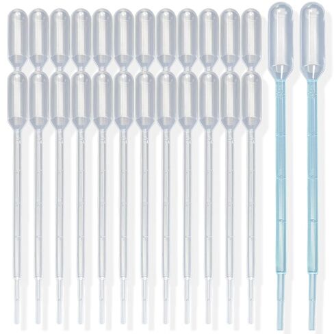 6 PCS 1 mL Glass Eye Dropper with Measurement & 6 PCS Disposable Plastic Dropper for Essential Oils, Lab, Health Care, Crafts - Glass Dropper, Eye Droppers, Liquid Dropper, Medicine Dropper in Kuwait