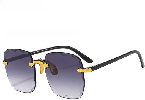 Frameless Large Frame Square Gradient Sunglasses Gradient Lenses UV400 Protective Women's Sunglasses in Saudi Arabia