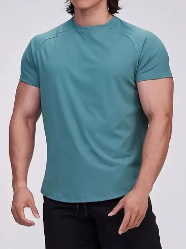 Men's Athletic Muscle Fit Short Sleeve T-Shirt, Lightweight Moisture-Wicking Performance Tee for Gym, Training, and Fitness in Saudi Arabia