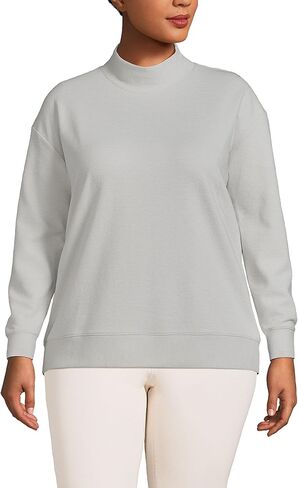 Lands' End Women's Long Sleeve Ottoman Mock Pullover in Saudi Arabia