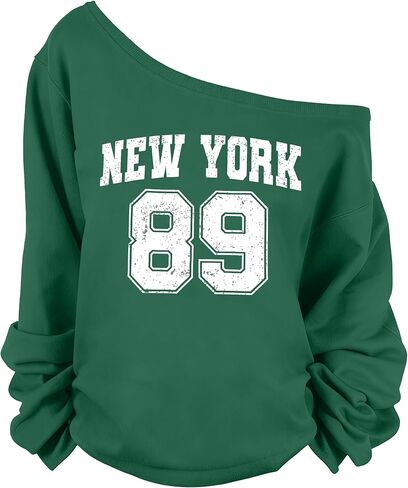 KIDDAD Jersey Sweatshirt for Women Off the Shoulder Sweatshirts Los Angeles Shirt Fall Casual Long Sleeve Top in Saudi Arabia