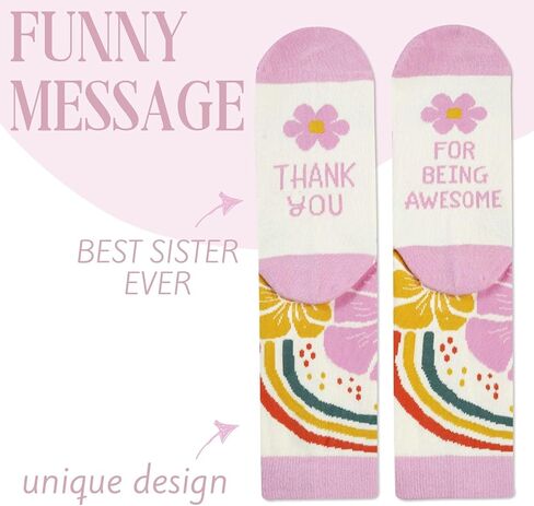 InnoBeta Thank You Socks Appreciation Gifts for Women, One Size Crew Socks for Coworker Therapist Employee Friends Teachers - Thank you for being awesome in Saudi Arabia