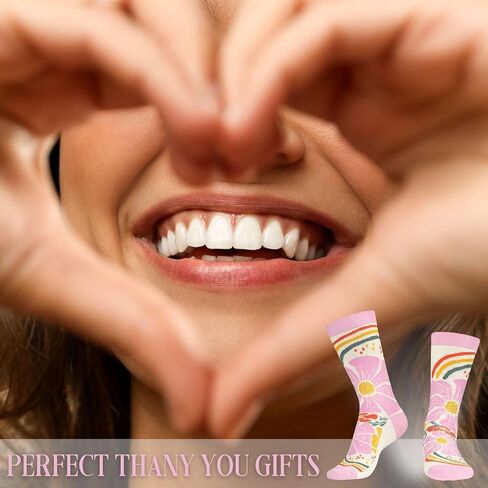 InnoBeta Thank You Socks Appreciation Gifts for Women, One Size Crew Socks for Coworker Therapist Employee Friends Teachers - Thank you for being awesome in Saudi Arabia