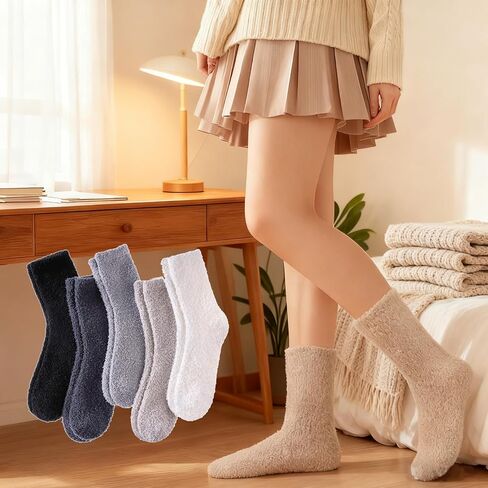 Fuzzy Socks for Women, Soft Warm Cozy Socks for Sleeping, Fluffy Winter Sock Indoor & Outdoor Wear in Saudi Arabia