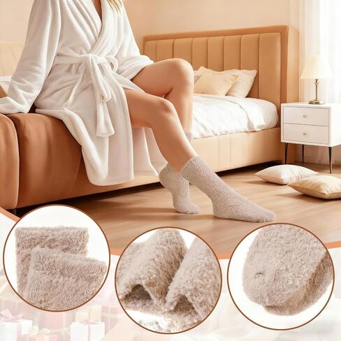 Fuzzy Socks for Women, Soft Warm Cozy Socks for Sleeping, Fluffy Winter Sock Indoor & Outdoor Wear in Saudi Arabia