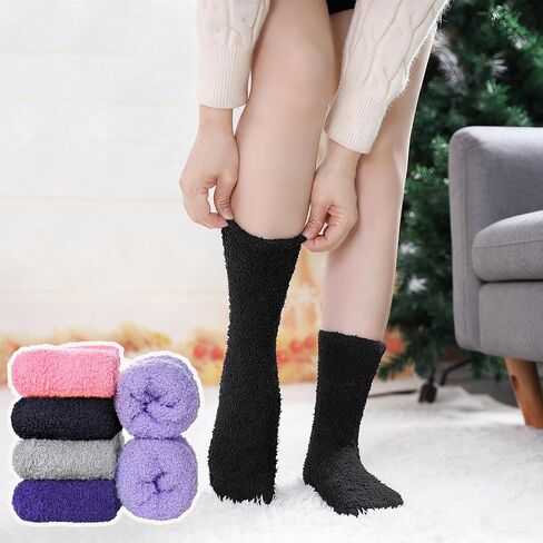 Fuzzy Socks for Women, Soft Warm Cozy Socks for Sleeping, Fluffy Winter Sock Indoor & Outdoor Wear in Saudi Arabia