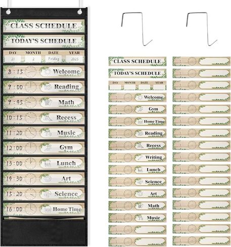 Grekos Class Jobs Pocket Chart, daily Management Educational Pocket Chart, Bulletin Board for Classroom Management, Bulletin Board for Teacher's Helper for School Must Haves Classroom Supplies in Kuwait