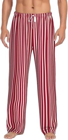 Plaid Red And Black Print Mens Pajama Pants,Soft Breathable Cotton Pajamas,Perfect For Sleep And Relaxation in Saudi Arabia