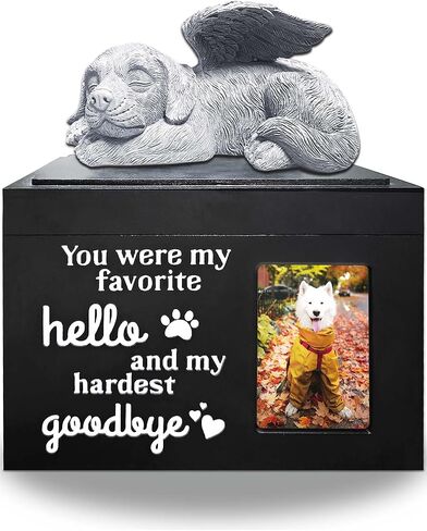 جرة الحيوانات الأليفة ل Cat Ashes Box Wooden Red Cat Rouns for Ashes Pet Turmation Box Gifts for Loss Of Cat تأتي مع تمثال Cat Angel in Kuwait