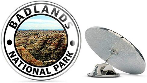NYC Jewellers Round Badlands National Park (Hike Travel rv) معدن 0.75 بوصة قبعة طية صدر السترة دبوس ربط دبوس خلفي in Saudi Arabia