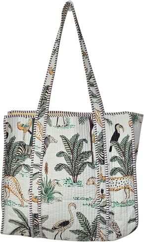 RamVicraft Cotton Handblock Print Women's Tote Bag Purse Shoulder Bag For Shopping & Grocery Stylish Large Bag Gift for Her in Saudi Arabia