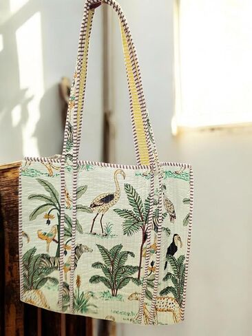 RamVicraft Cotton Handblock Print Women's Tote Bag Purse Shoulder Bag For Shopping & Grocery Stylish Large Bag Gift for Her in Saudi Arabia