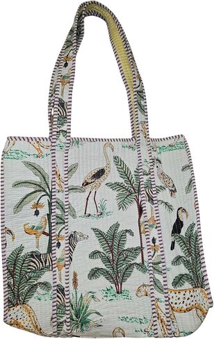 RamVicraft Cotton Handblock Print Women's Tote Bag Purse Shoulder Bag For Shopping & Grocery Stylish Large Bag Gift for Her in Saudi Arabia