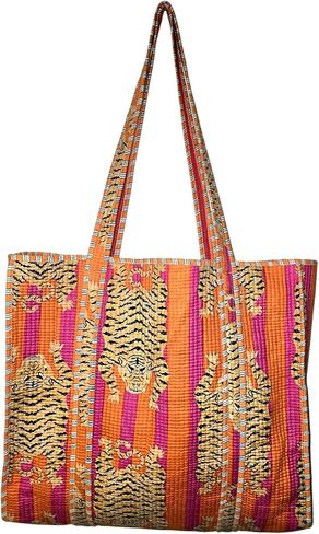 RamVicraft Cotton Handblock Print Women's Tote Bag Purse Shoulder Bag For Shopping & Grocery Stylish Large Bag Gift for Her in Saudi Arabia