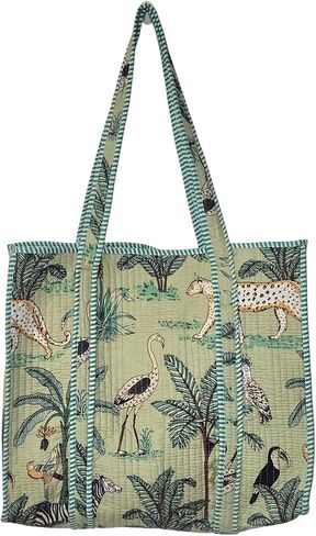 RamVicraft Cotton Handblock Print Women's Tote Bag Purse Shoulder Bag For Shopping & Grocery Stylish Large Bag Gift for Her in Saudi Arabia