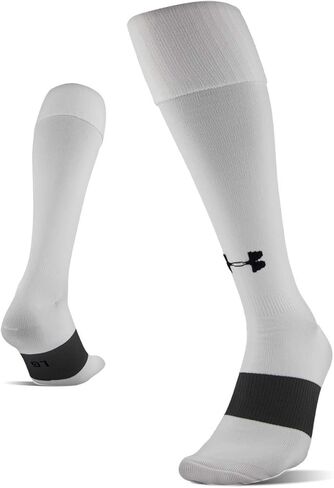 جوارب UA Soccer Solid للجنسين من Under Armour فوق الساق، لون أبيض LG in Kuwait