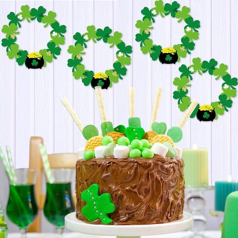 Engrowtic 24 Sets St. Patrick's Day Wreath Crafts Kits Shamrock Ornament Craft Irish Shamrock Decorations Lucky Clover Crafts for Kids Classroom DIY Home Activities Party Favors in Saudi Arabia