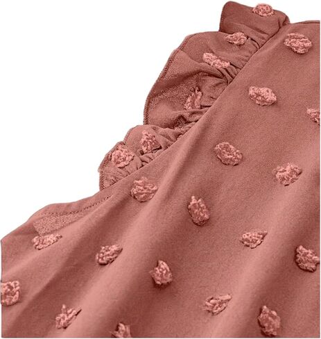 SOLY HUX Women's Plus Size Blouse Swiss Dots V Neck Ruffle Sleeveless Vacation Casual Summer Tops in Saudi Arabia
