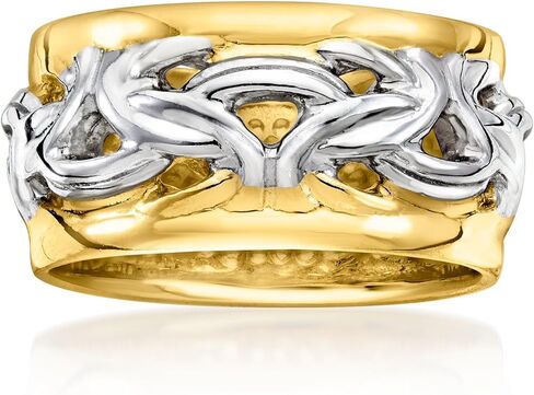 Ross-Simons Italian 2-Tone Sterling Silver Byzantine Ring in Saudi Arabia