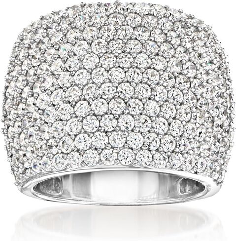 Ross-Simons 3.60 ct. t.w. Pave CZ Wide Ring in Sterling Silver in Saudi Arabia