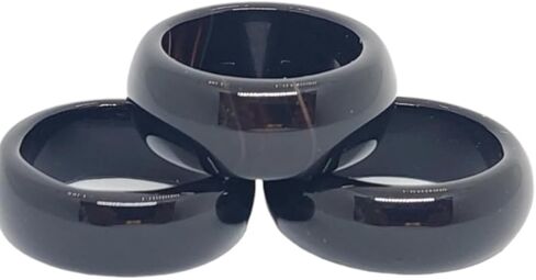 Black ONYX Ring. Big Onyx dome Ring. Large solid stone statement Ring for him/her. Dome Ring buffed gemstone onyx Ring. Size 10. in Saudi Arabia