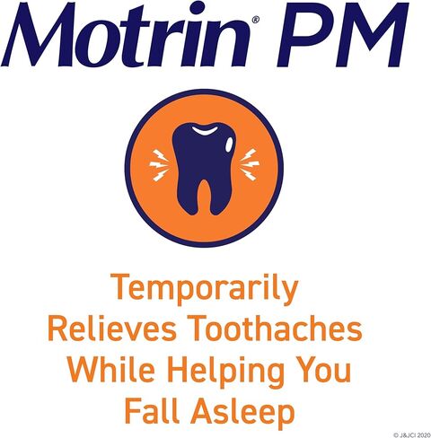 Motrin PM Pain Relief Caplets with 200 mg Ibuprofen & 38 mg Diphenhydramine Sleep Aid, Nighttime Pain Reliever for Minor Aches & Pains Helps You Fall Asleep & Stay Asleep, 20 ct in Saudi Arabia