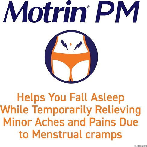 Motrin PM Pain Relief Caplets with 200 mg Ibuprofen & 38 mg Diphenhydramine Sleep Aid, Nighttime Pain Reliever for Minor Aches & Pains Helps You Fall Asleep & Stay Asleep, 20 ct in Saudi Arabia