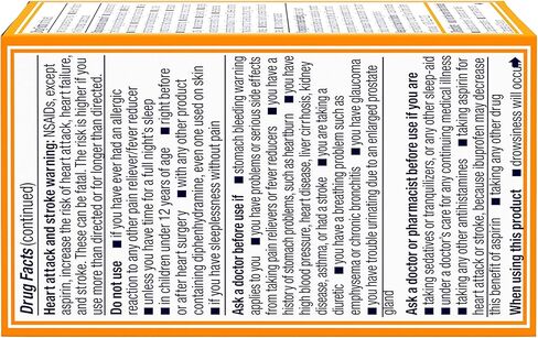 Motrin PM Pain Relief Caplets with 200 mg Ibuprofen & 38 mg Diphenhydramine Sleep Aid, Nighttime Pain Reliever for Minor Aches & Pains Helps You Fall Asleep & Stay Asleep, 20 ct in Saudi Arabia