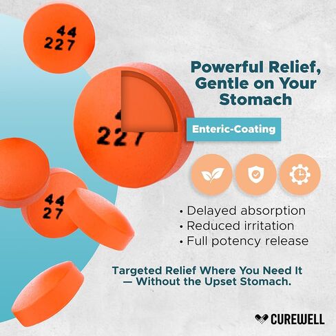 CUREWELL Enteric Coated Aspirin Tablets 325mg (500 Count) NSAID Pain Reliever & Fever Reducer Coated Aspirin for Adults - Regular Strength for Headache Arthritis Menstrual & Muscle Pain in Saudi Arabia