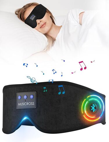 Bluetooth Sleep Mask with Headphones, 3D Bluetooth Eye Mask for Sleeping Built-in HD Speakers for Side Sleepers, Sleeping Mask with Bluetooth Headphones for Meditation,Office,Travel in Saudi Arabia