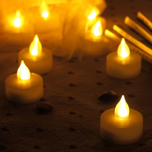 iZAN 6 PCS Flameless LED Battery Operated Tealight Candles with Remote and Timer Flickering Electric Decorative Tea Lights for Christmas Home Party Wedding Decorations 1.5"x1.6" Batteries Included in Saudi Arabia