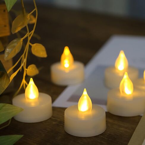 iZAN 6 PCS Flameless LED Battery Operated Tealight Candles with Remote and Timer Flickering Electric Decorative Tea Lights for Christmas Home Party Wedding Decorations 1.5"x1.6" Batteries Included in Saudi Arabia