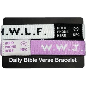 He would Love First WWJD HWLF Bracelets | NFC Bible Verse | 2-Pack Set with Phone Scan Feature | | Reversible HWLF x WWJD Bracelets in Saudi Arabia