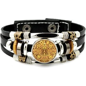 Cioaqpyirow Mayan Calendar Antique Bracelet Sparkling Bracelet Aztec Calendar Bangle Mayan Calendar Jewelry (A1, 2CM) in Saudi Arabia