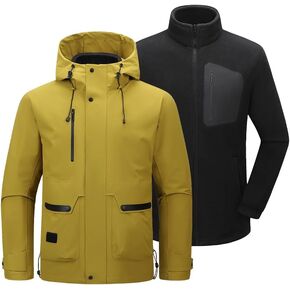 QISENWEI Unisex Waterproof 3 In 1 Ski Coat,Windbreaker Snow Coat Winter Jacket,Fleece Coat in Saudi Arabia
