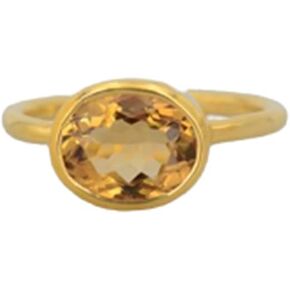 HJ STORE Natural Yellow Topaz Gemstone Statement Stackable Rings For Women & Men | 8x10 mm | 925 Solid Silver Band | Oval Shape Ring in Saudi Arabia