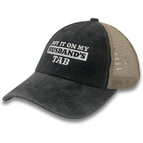 Put it on My Husband's tab Black Baseball Cap Funny Ball Hats Women Men hat Retro Truck Embroidered caps in Saudi Arabia