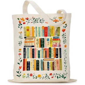 Puuonnnnno Books Wildflower Canvas Tote Bag Christmas Gifts for Book Lovers, Woman, Librarian, Bookish, Readers, Library Present, Birthday Gifts for Book Lovers in Saudi Arabia