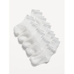 Old Navy Unisex Crew Socks 10-Pack for Toddler & Baby - Bright White in Saudi Arabia
