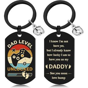 سلسلة مفاتيح Silkovahamd New Dad Gifts - سلسلة مفاتيح للأب لأول مرة، توقع جديد للأب ليكون هدايا للإعلان عن الحمل وحفل استقبال المولود الجديد وكشف الجنس في عيد الميلاد وعيد الأب in Kuwait