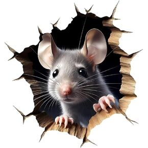 3D Mouse Hole Wall Decal Stickers, 2 Pack Waterproof Removable Vinyl Stickers for Walls, Furniture, Bedroom, Laptop, Car Decoration LB-0029 in Kuwait