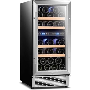 24 Inch Indoor Under Counter Drawer Fridge，Stainless Steel 2 in 1 Beverage Refrigerator Built-in and Freestanding with Digital Display for Home and Commercial Use in Saudi Arabia