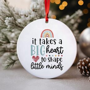 It Takes a Big Heart to Shape Little Minds Christmas Ornament - Thank You Gifts for Teachers, Preschool, End of Year & Retirement - Teacher Ornament 2025 - Teacher for Women Men in Saudi Arabia