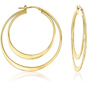 Ross-Simons Italian 18kt Gold Over Sterling Double-Hoop Earrings in Saudi Arabia