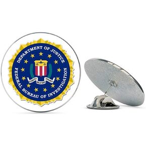 NYC Jewellers مكتب التحقيقات الفيدرالي FBI ختم معدني 0.75 بوصة طية صدر السترة قبعة دبوس ربط تك Pinback in Saudi Arabia